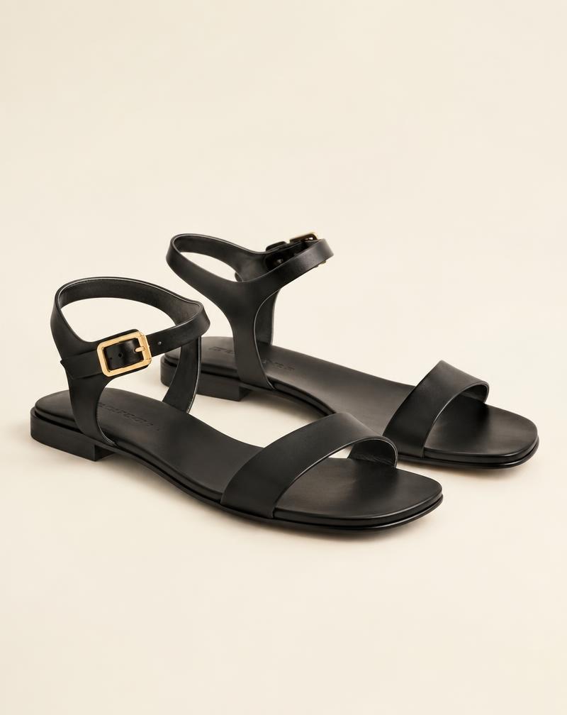 Sandalias negras con hebilla, Negro, talla EU 37